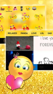 Glitter Emoji Love android App screenshot 1